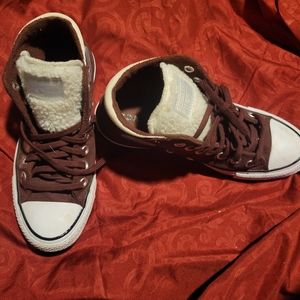 Converse hightop faux fur chucks